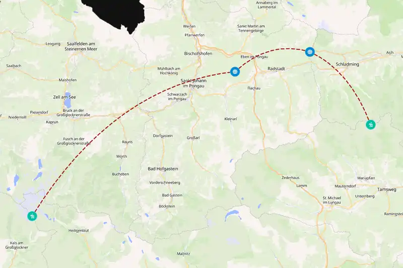 Example Austria itinerary planner route