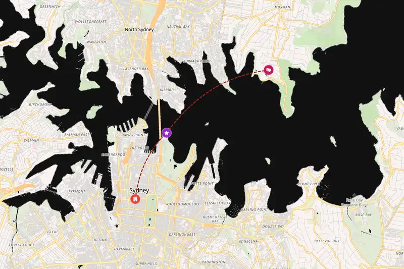 Example Australia itinerary planner route