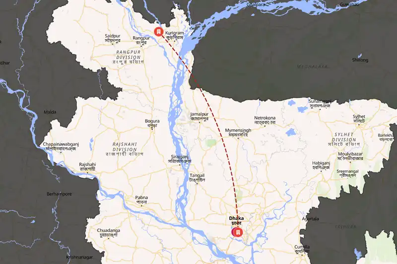 Example Bangladesh itinerary planner route