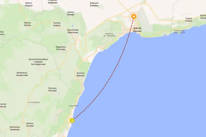 Example Bulgaria itinerary planner route