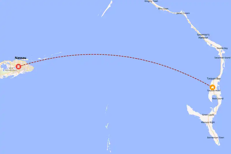Example Bahamas itinerary planner route