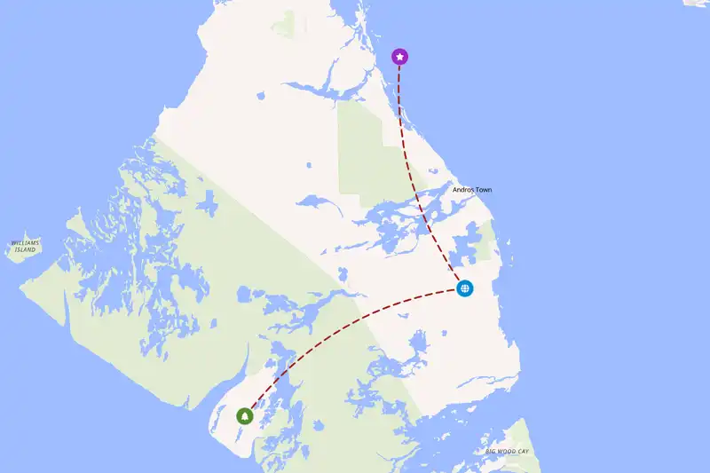 Example Bahamas itinerary planner route