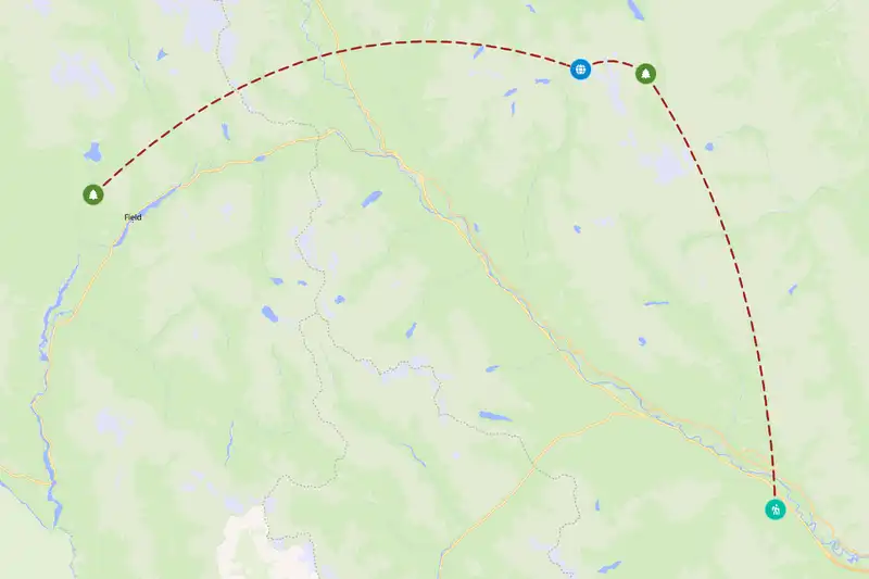 Example Canada itinerary planner route