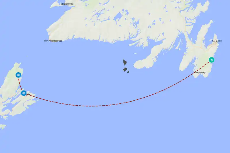 Example Canada itinerary planner route