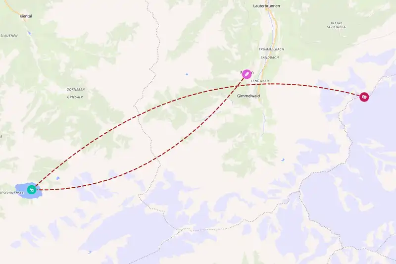 Example Switzerland itinerary planner route