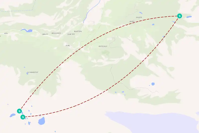 Example Switzerland itinerary planner route
