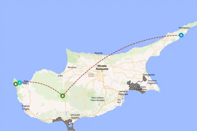 Example Cyprus itinerary planner route