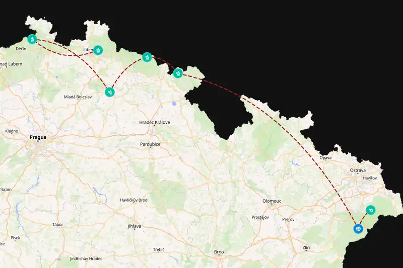 Example Czechia itinerary planner route