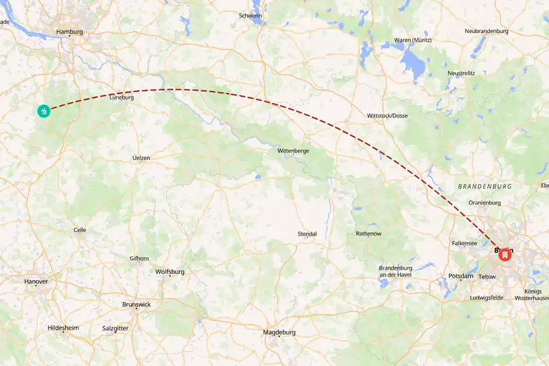 Example Germany itinerary planner route