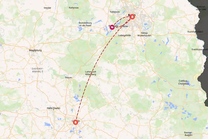 Example Germany itinerary planner route
