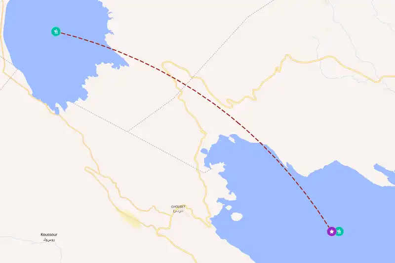 Example Djibouti itinerary planner route