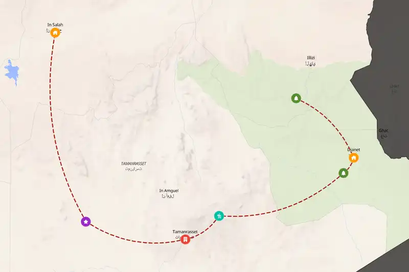 Example Algeria itinerary planner route