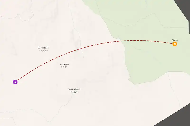 Example Algeria itinerary planner route