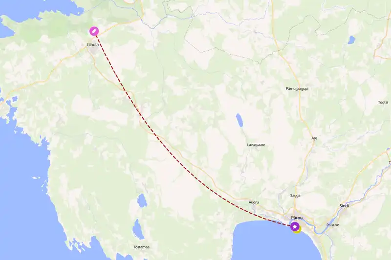 Example Estonia itinerary planner route