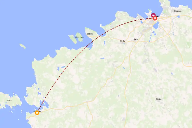 Example Estonia itinerary planner route