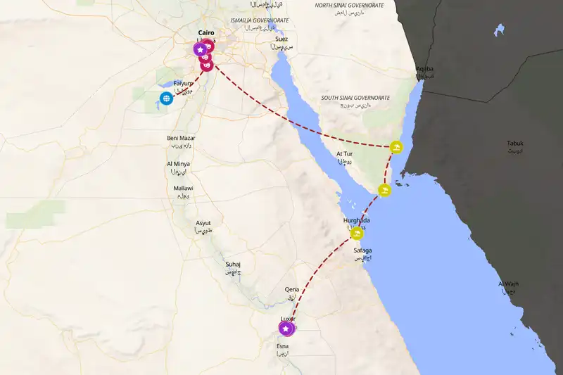 Example Egypt itinerary planner route