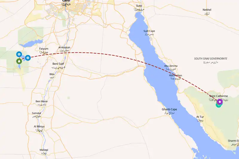 Example Egypt itinerary planner route