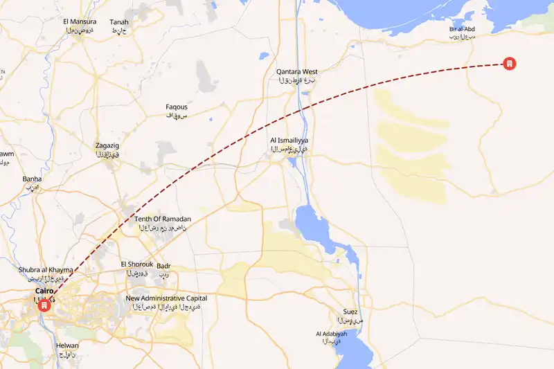 Example Egypt itinerary planner route