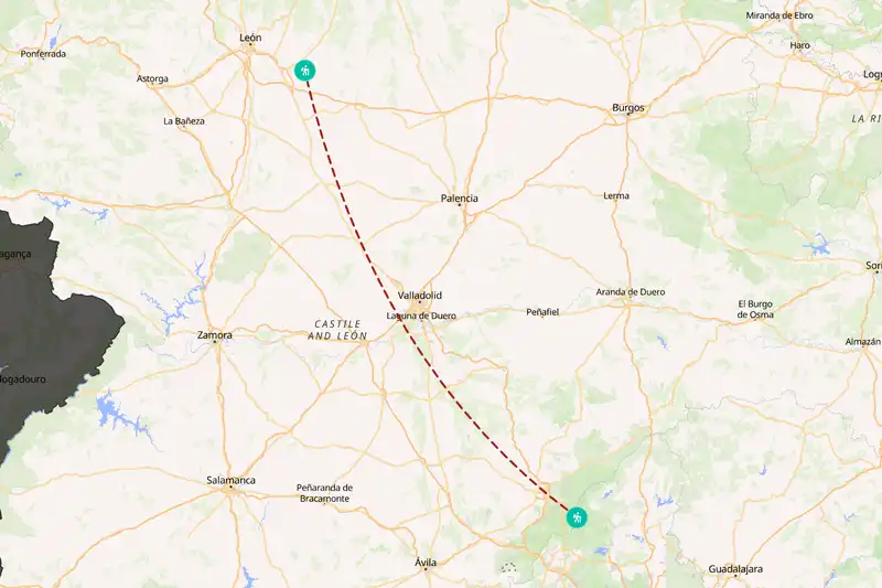 Example Spain itinerary planner route