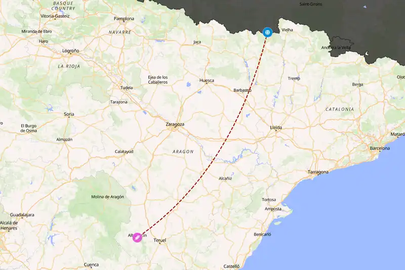 Example Spain itinerary planner route