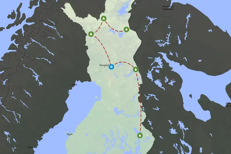 Example Finland itinerary planner route