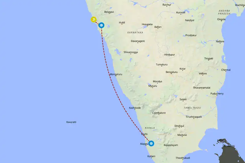 Example India itinerary planner route
