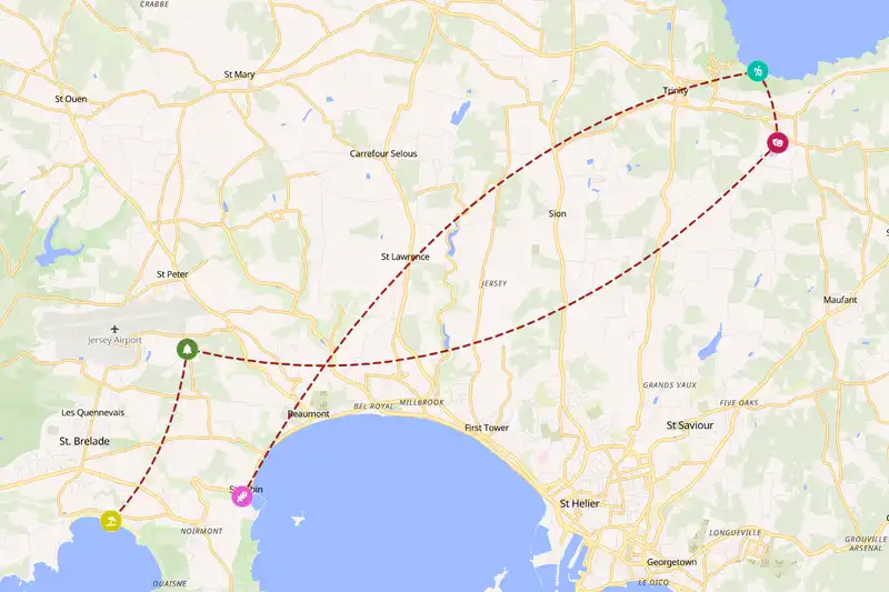 Example Jersey itinerary planner route