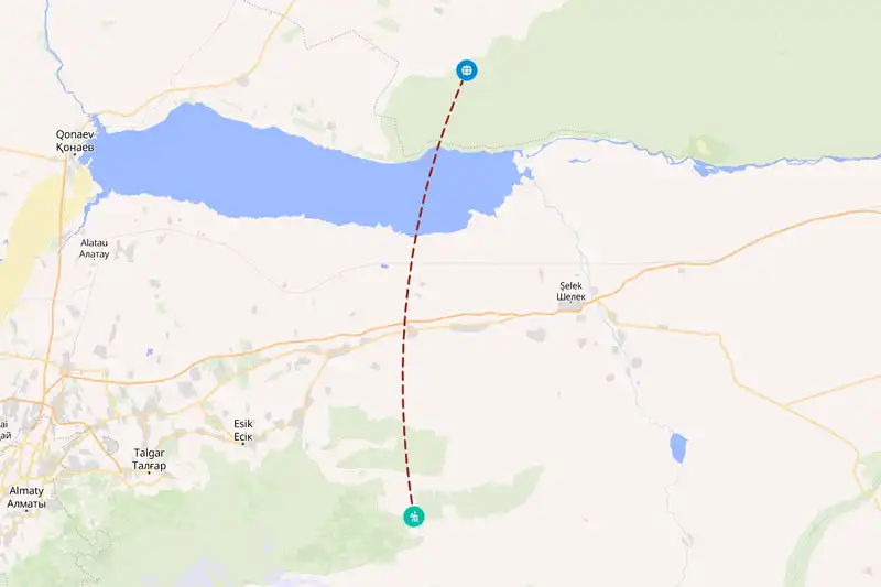Example Kazakhstan itinerary planner route