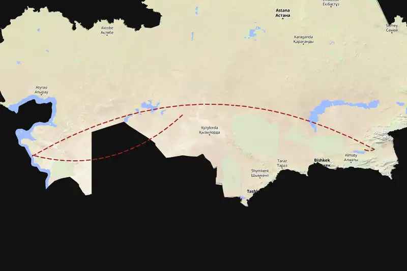 Example Kazakhstan itinerary planner route