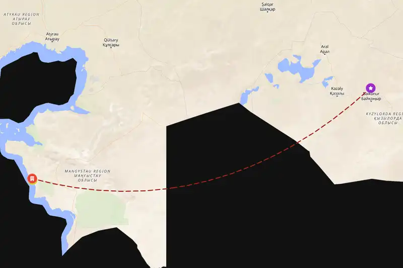 Example Kazakhstan itinerary planner route