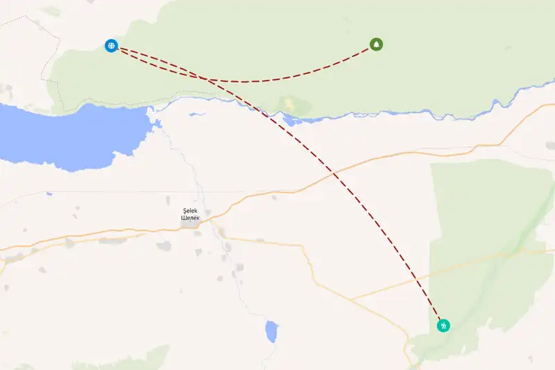 Example Kazakhstan itinerary planner route