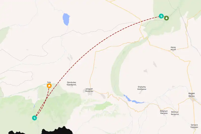 Example Kazakhstan itinerary planner route