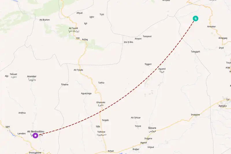 Example Morocco itinerary planner route