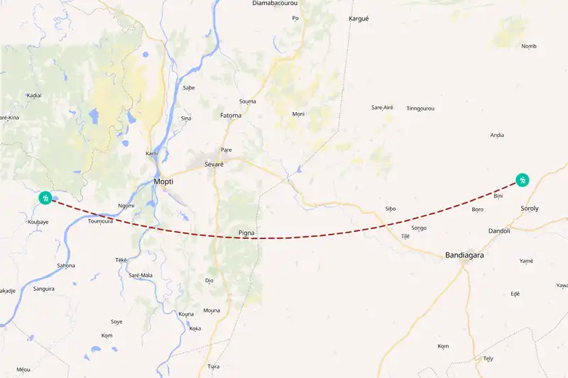 Example Mali itinerary planner route
