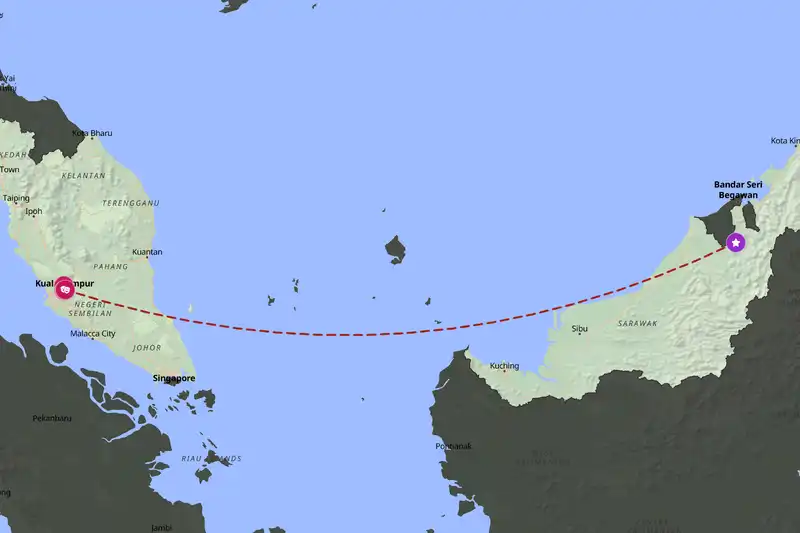 Example Malaysia itinerary planner route