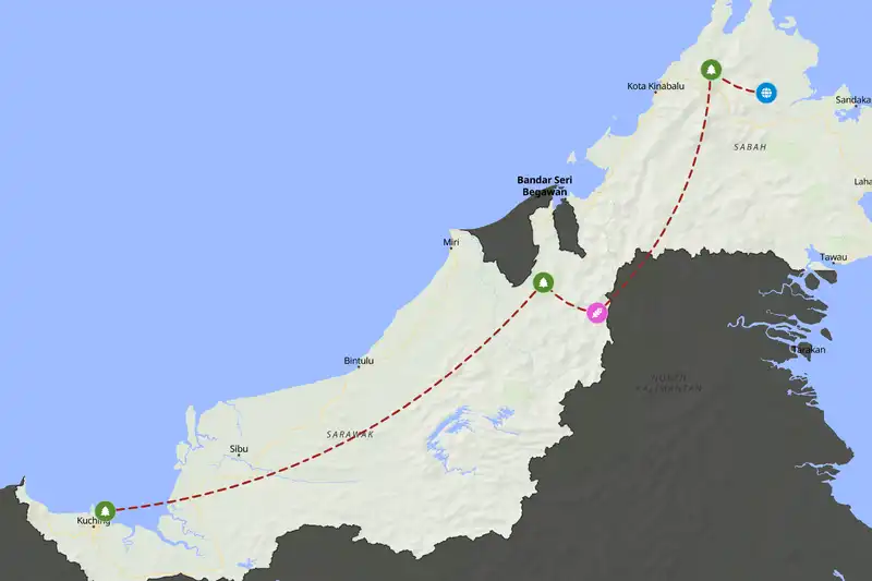 Example Malaysia itinerary planner route