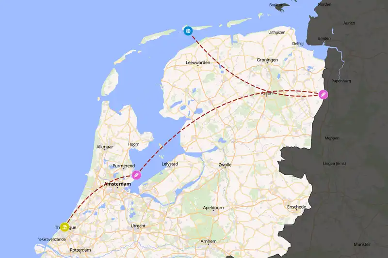 Example Netherlands itinerary planner route