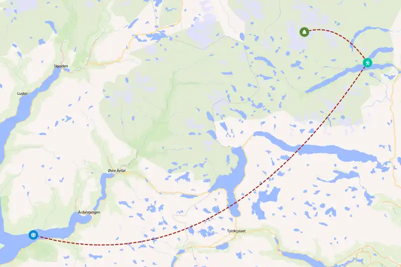 Example Norway itinerary planner route