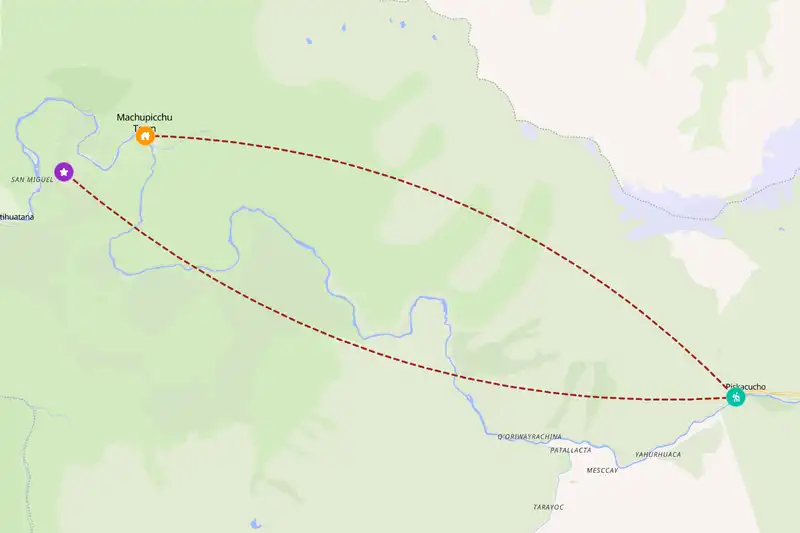 Example Peru itinerary planner route