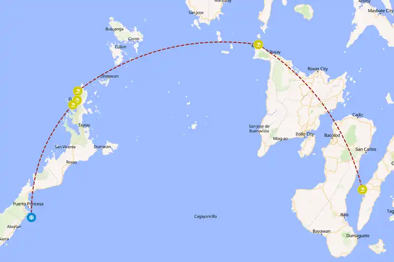 Example Philippines itinerary planner route