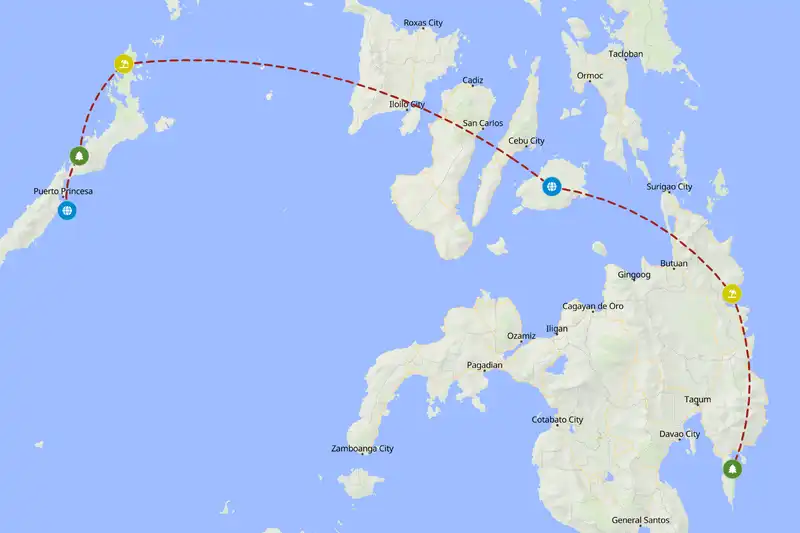 Example Philippines itinerary planner route