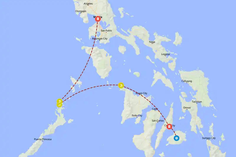 Example Philippines itinerary planner route