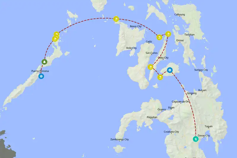 Example Philippines itinerary planner route