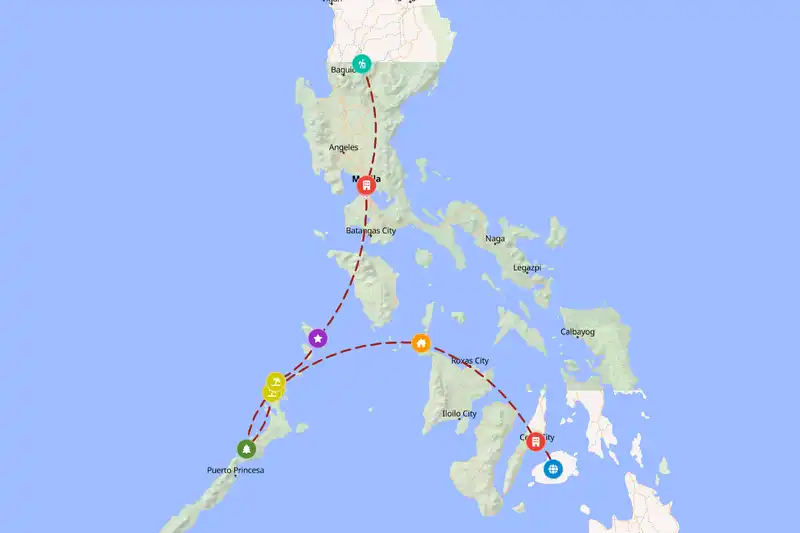 Example Philippines itinerary planner route