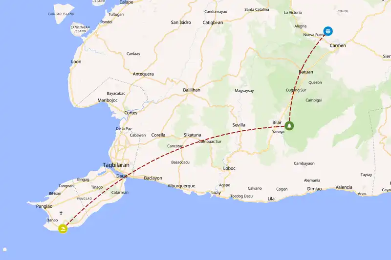 Example Philippines itinerary planner route