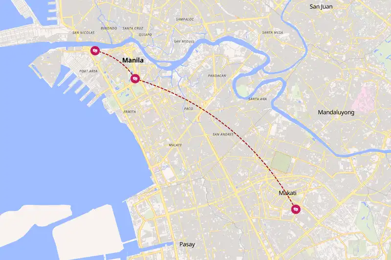 Example Philippines itinerary planner route
