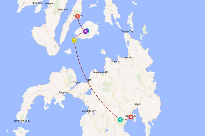 Example Philippines itinerary planner route