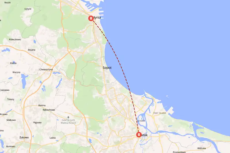 Example Poland itinerary planner route