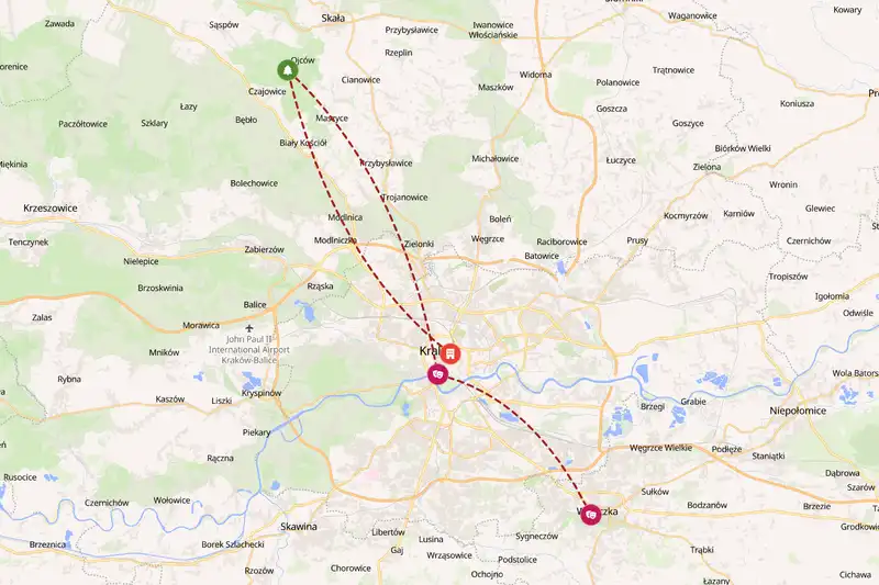 Example Poland itinerary planner route