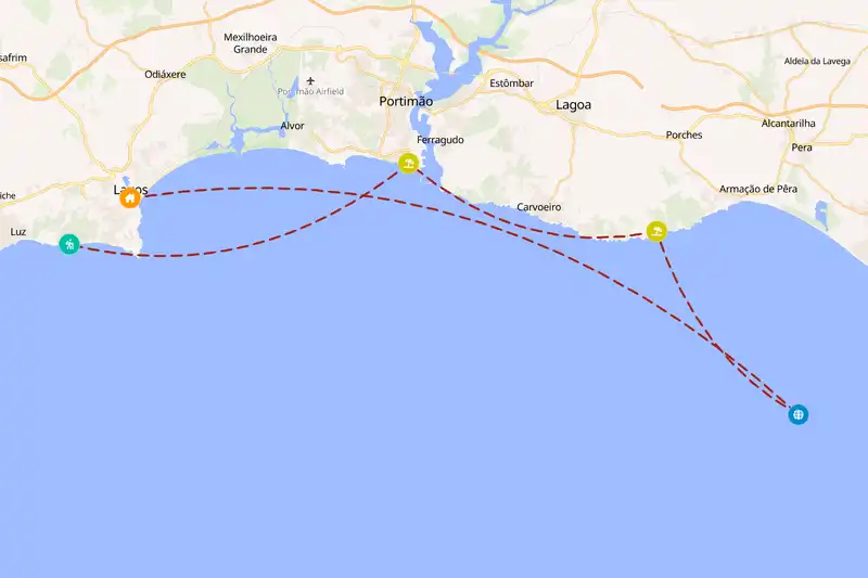 Example Portugal itinerary planner route